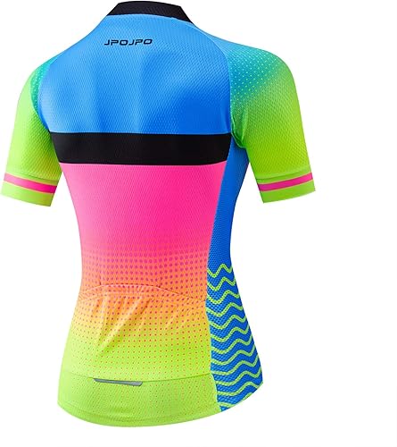 Miniatura 2 de Camiseta de ciclismo para mujer, manga corta y pantalones cortos de ciclismo acolchados para verano