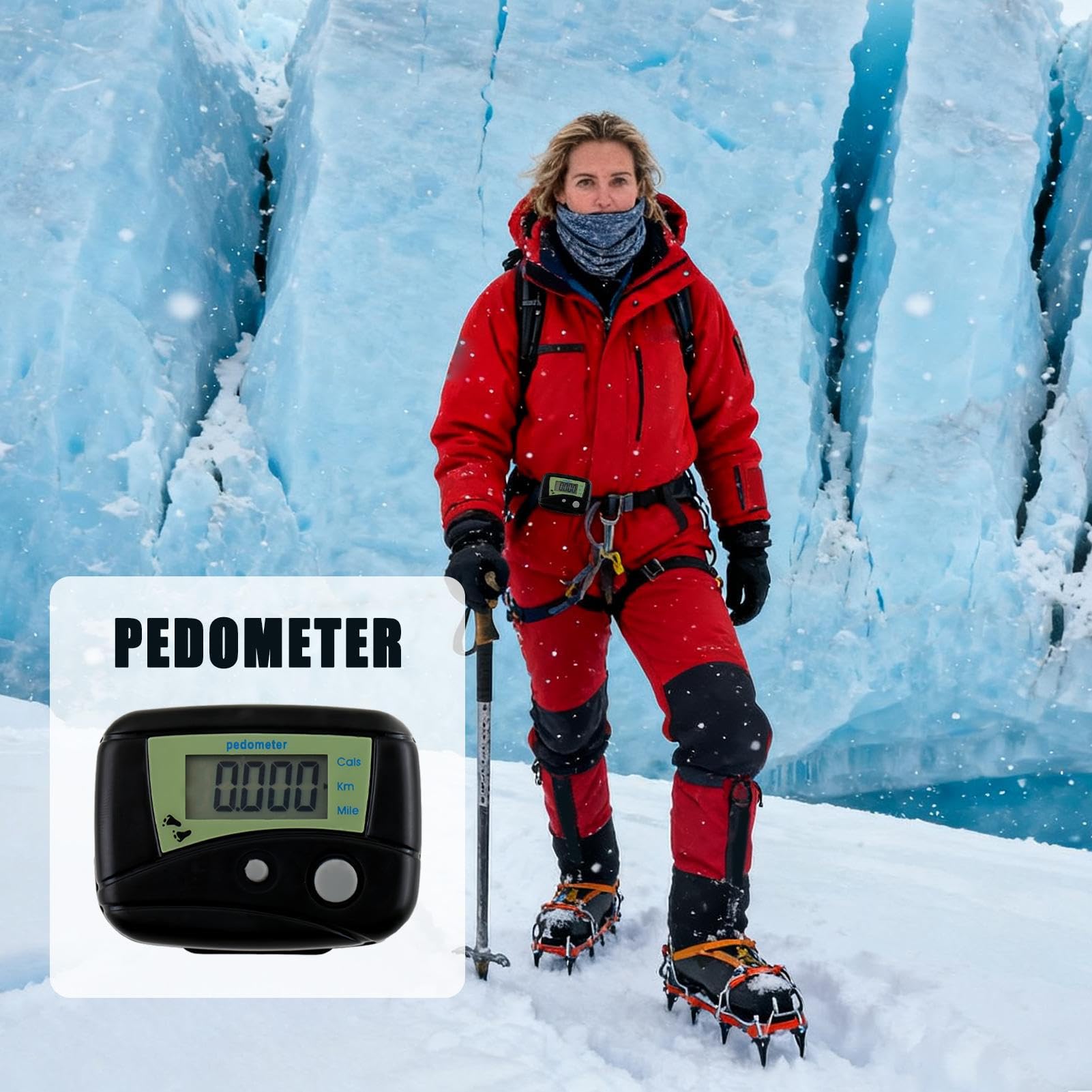 Podómetro, seguimiento preciso de pasos, 5 x 4 cm, contador de pasos, medidor de actividad electrónico, diseño portátil ligero, para correr, senderismo, entrenamiento, viajes, interior, exterior