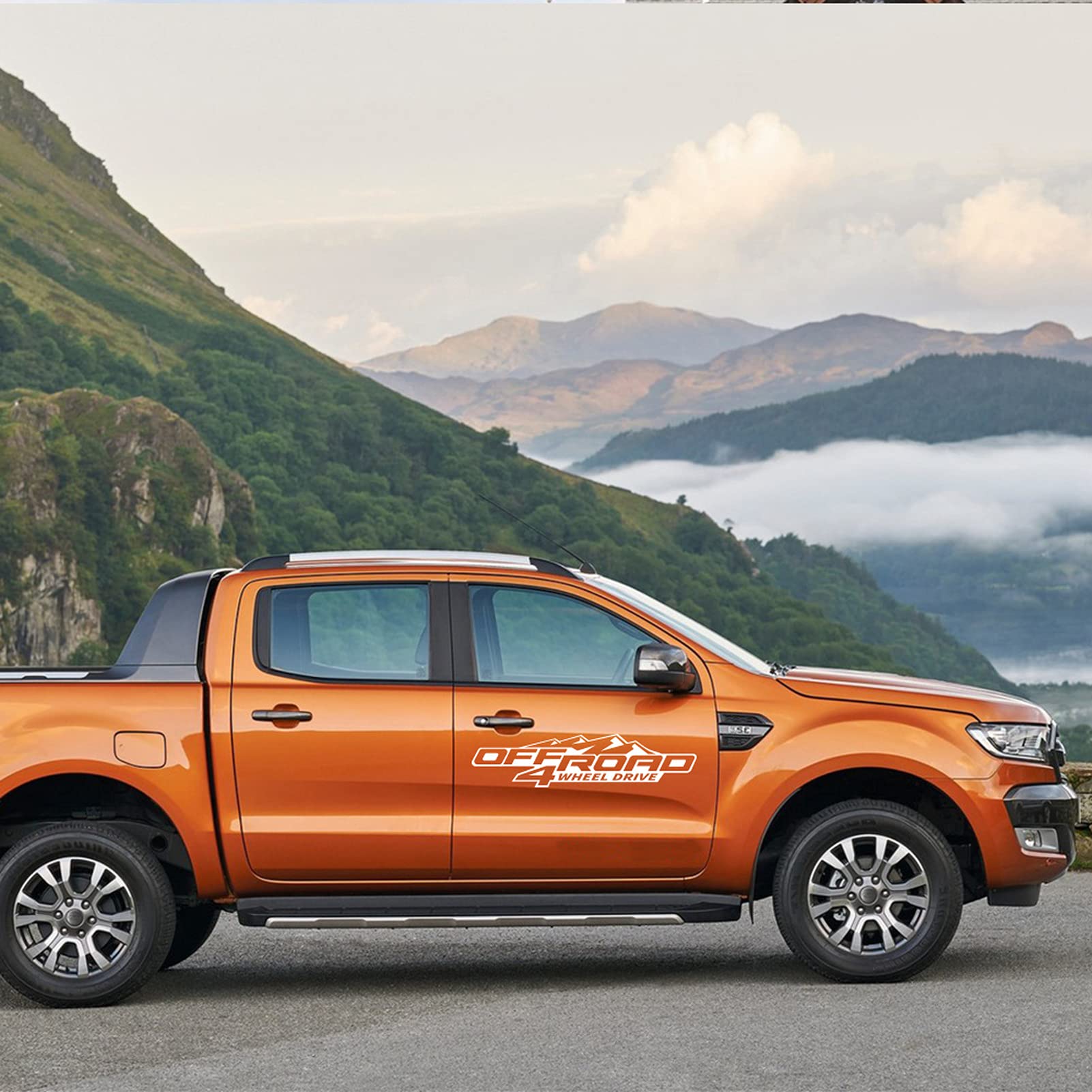 Car Side Skirt Stickers stripe decal Decals, for ford Ranger Raptor Pickup, for Isuzu Dma, for Nissan NAVARA, for Toyota Hilux DIY Car Side Sticker Off Road 4X4