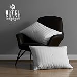 Hotel Grand Feather Down Oreillers de lit King Size Ensemble de 2, Entreprise moyenne Hotel Oreillers, 500 Nombre de fils 100% Couvre-rayures en coton Damask, support respirant pour les couches latérales et arrière, 20“ x 36”