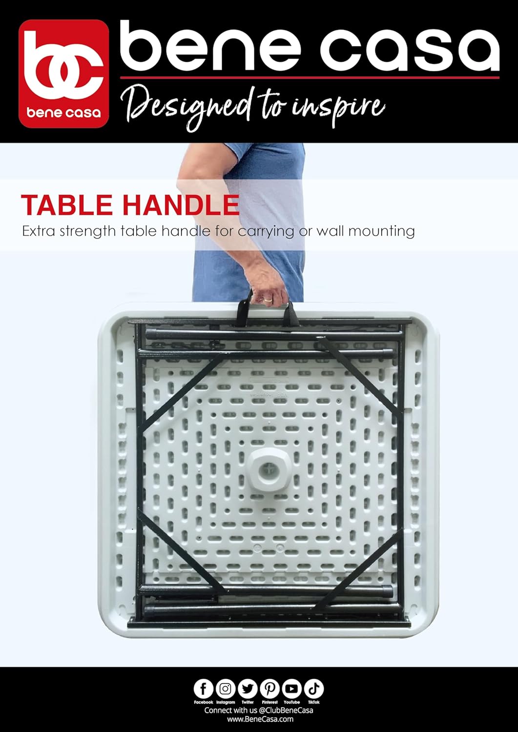 Benecasa Blow Mold Domino Game Table