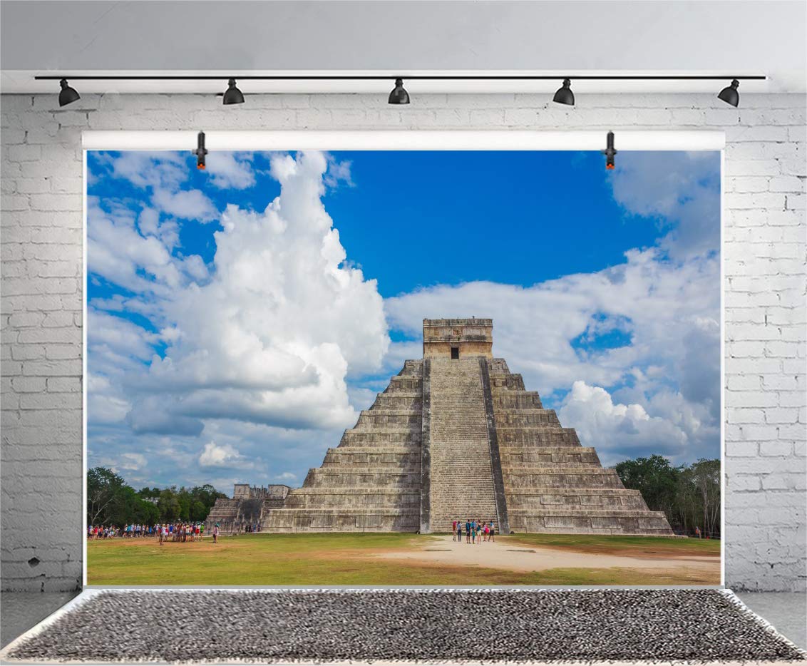 3 X 3 M Fotohintergrund Azteken-Maya-Pyramiden – Vinyl, Knitterarm – Für Studio, Party & Portraitfotografie
