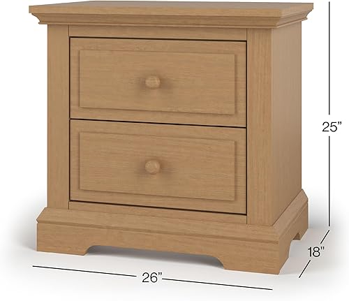 Miniatura 28 de Child Craft Ocean Grove - Mesita de noche de 1 cajón para guardería o dormitorio, cajón de almacenamiento grande, hecha de madera de pino Blanco/