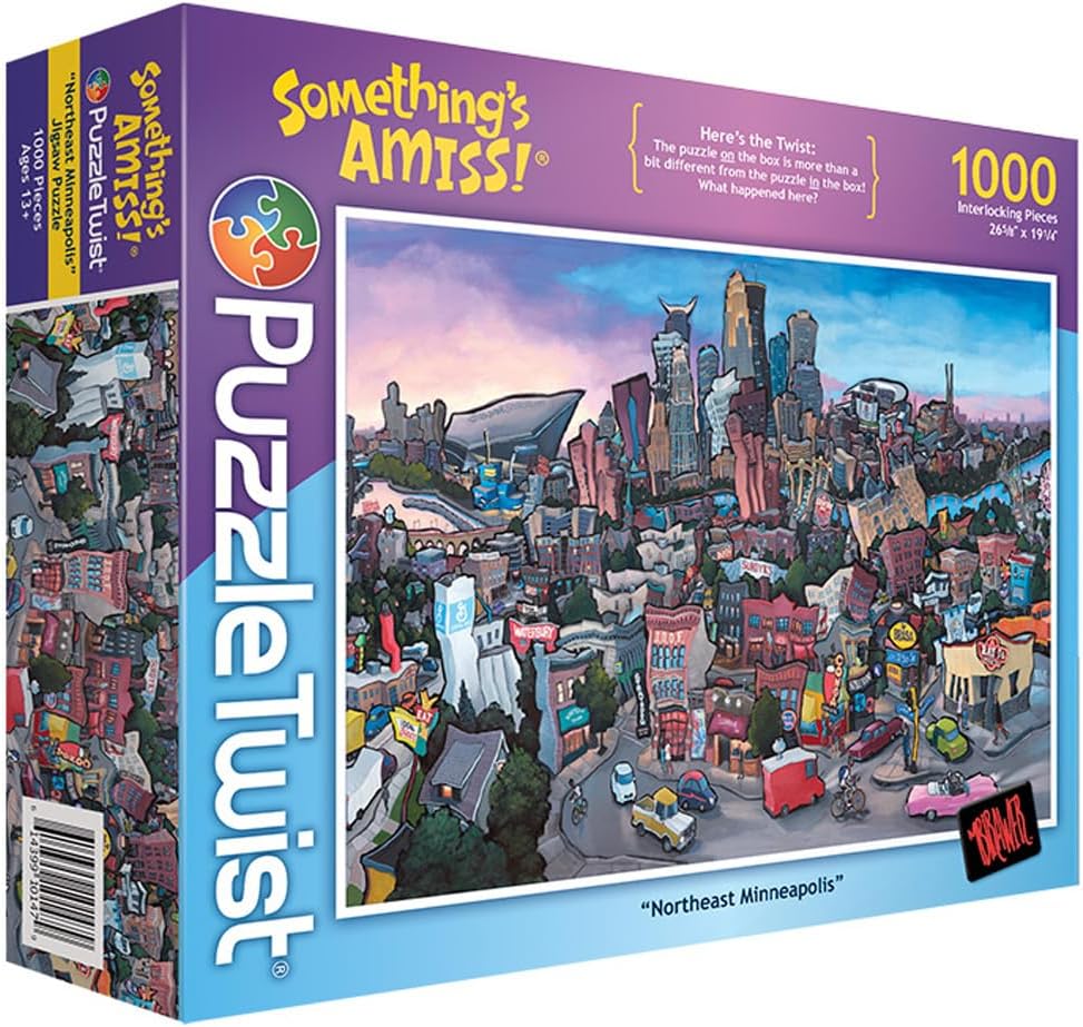 PuzzleTwist Jigsaw Puzzle | Northeast Minneapolis | Something's Amiss! Series | 1000 Pieces | Town Neighborhood Family Pastime