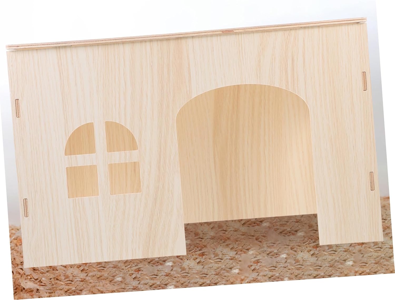 POPETPOP Wooden Squirrel Nest Toys Small Animal Hideout House for Hamsters Chinchillas Guinea Pigs Multi-use Pet Playhouse