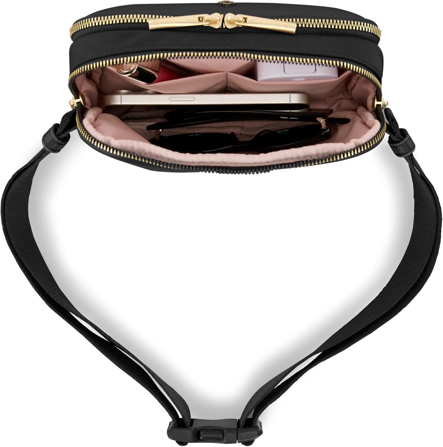 Samsonite Mobile Solution 2 Crossbody Sling Bag, Multi-Way Waist & Fanny Pack with RFID-Protected Front Pocket, Adjustable Strap, Interior Slip Pockets, Travel & Everyday Hands-Free Bag - Black - Image 4