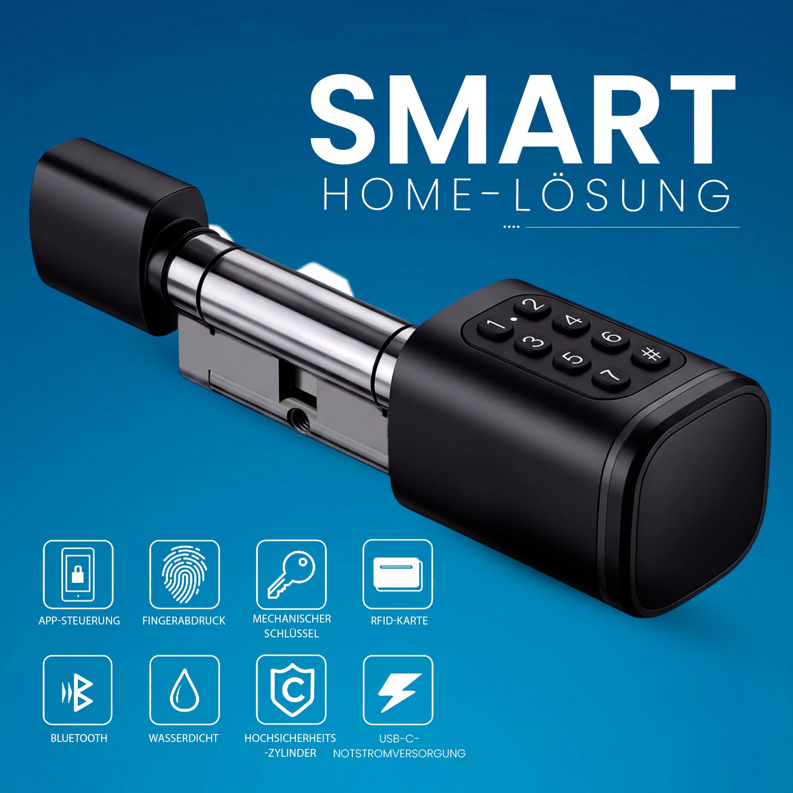 Smart Lock Elektronisches Türschloss mit Fingerabdruck und App