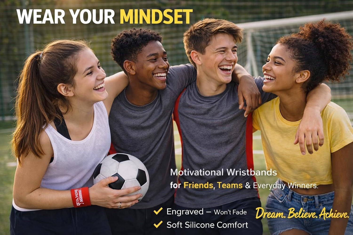 12 Pack Motivational Silicone Wristbands for Men, Women & Teens, Sport Team, Student Rewards Rubber bracelets 12x8” with Inspirational Quotes, Unisex Design for men, gifts for boys