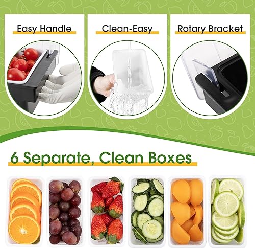 Vista 22 de Bandeja dispensadora de frutas, verduras y condimentos con tapa, estación de decoración para barmanes y servir tacos (1, 5 compartimentos)