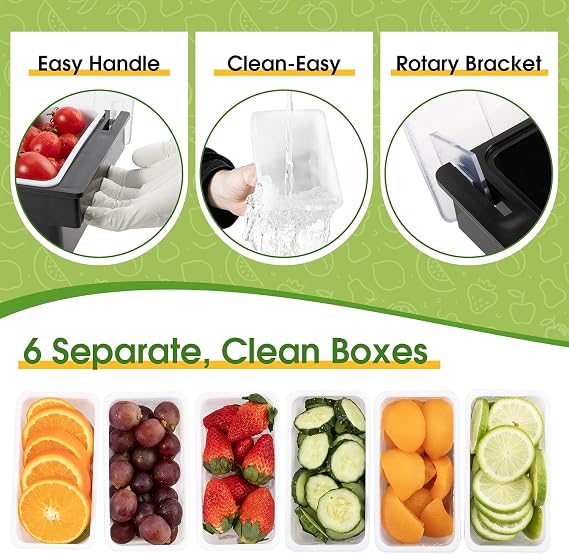 Ice Cooled Condiment Caddy with Lid, 6 Removable Bins