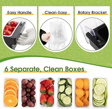Ice Cooled Condiment Caddy with Lid, 6 Removable Bins