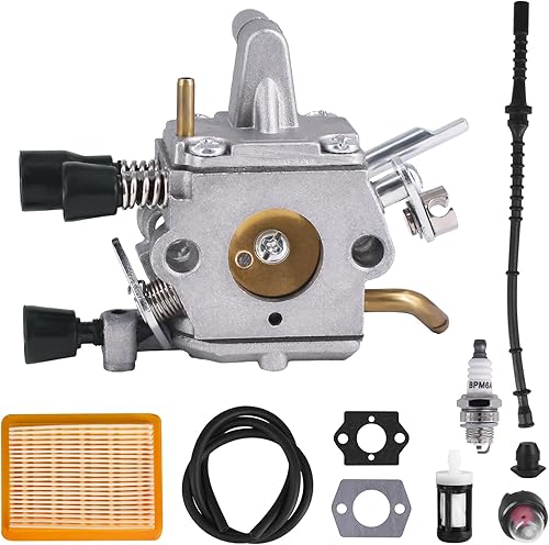 Miniatura 1 de CULMKARI Kits de carburador para recortadores de cuerda Stihl FS120 FS200 FS202 FS250 FS300 FS350 Reemplaza 41341200603 41344001301 41341410300