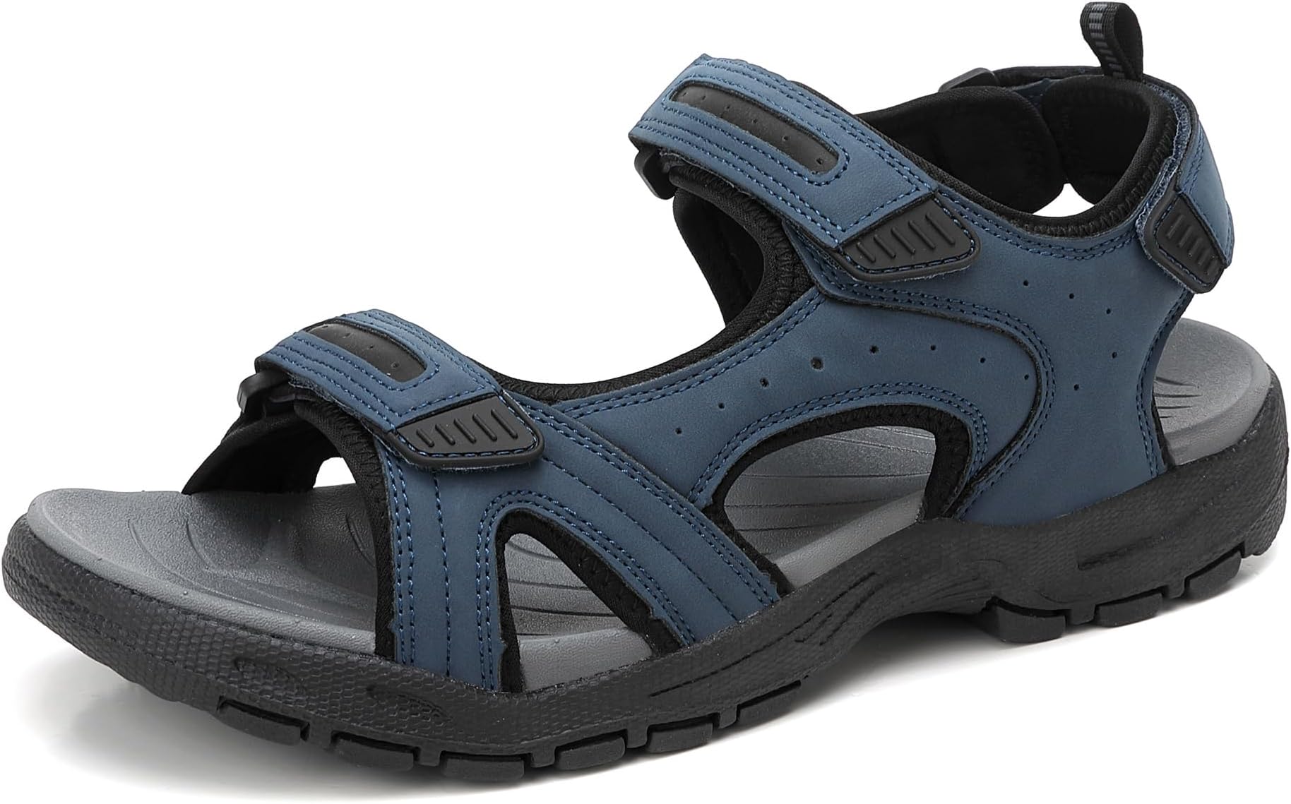 Sandals Men's Summer Adjustable Trekking Sandals Non-slip Open Toe Walking Shoes with Velcro for Outdoor Beach Hiking Size UK7-11