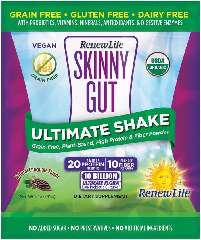 Renew Life Skinny Gut Ultimate Shake, Chocolate, 1.4 Ounces, 7 Count