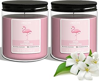 Candle-Lite Pink Shoreline Scented Candles Set, Aromatherapy, 2 Pack 6.5 oz Single-Wick Jar, 40 Hours of Burn Time, Perfect for Gifting and Celebration