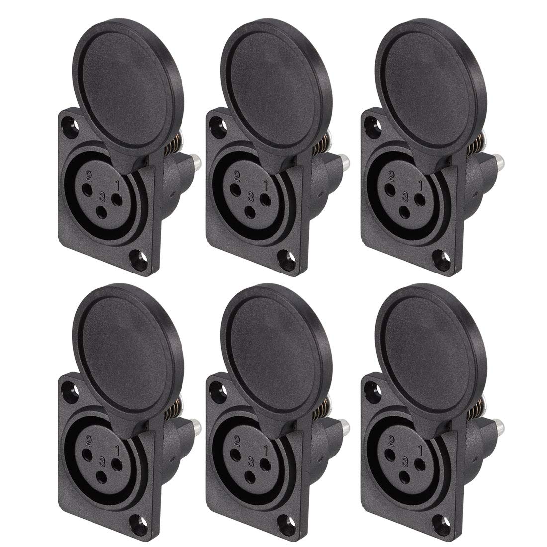 uxcell 3-Pin XLR Female Jack Panel Mount for Microphone Connector Adapter