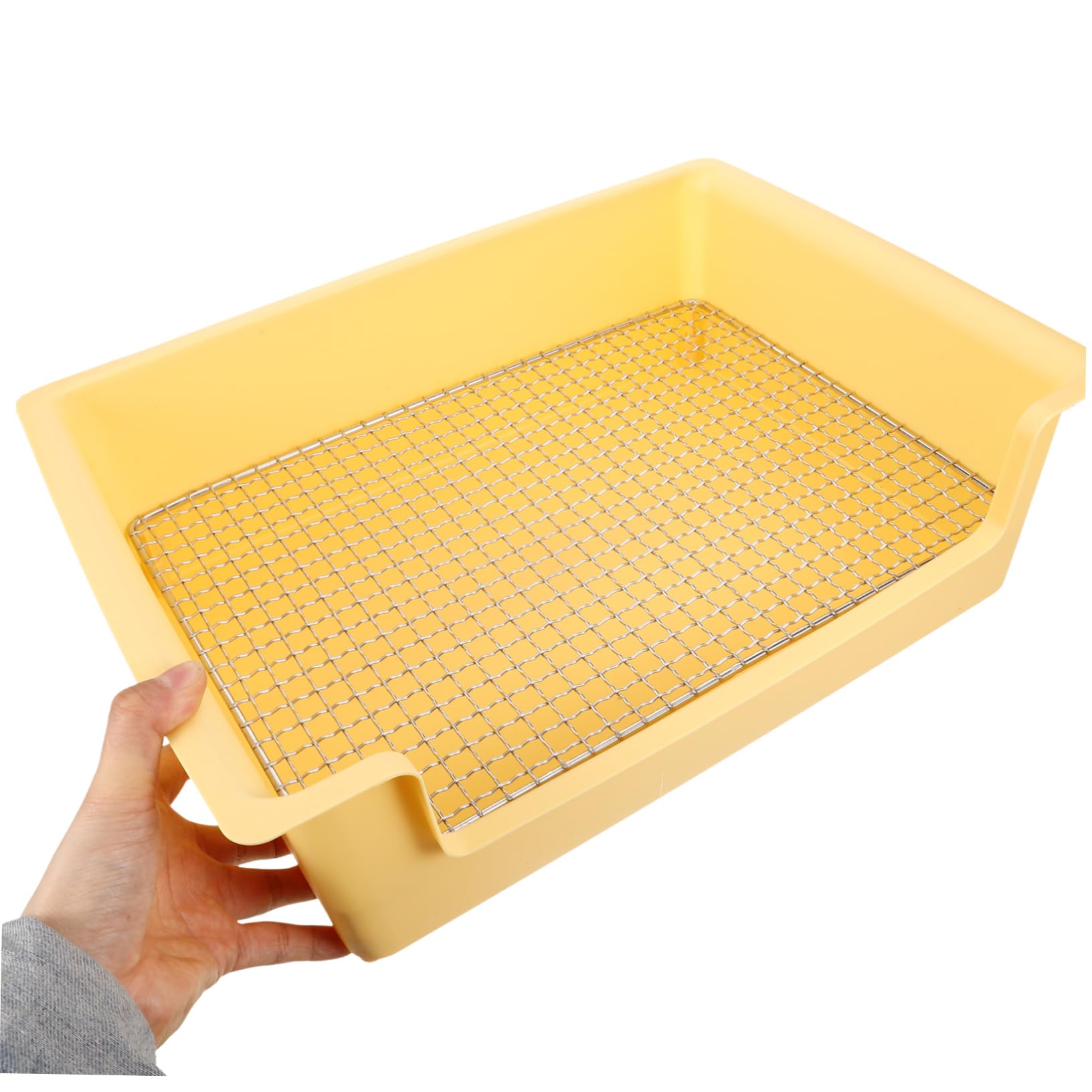 Gatuida Lettiera per Conigli in Plastico Giallo Rettangolare Ampio Spazio per attività e Addestramento al Bagno per Coniglietti e Porcellini D'india in Casa