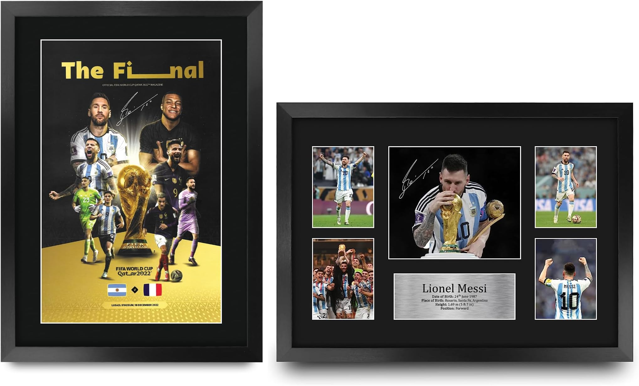 - HWC Trading Messi World Cup Display & Programme Collection 16 x 12 inch Printed Memorabilia Signed Autograph Photograph Display for Soccer Fans and Supporters - 16" x 12" Framed