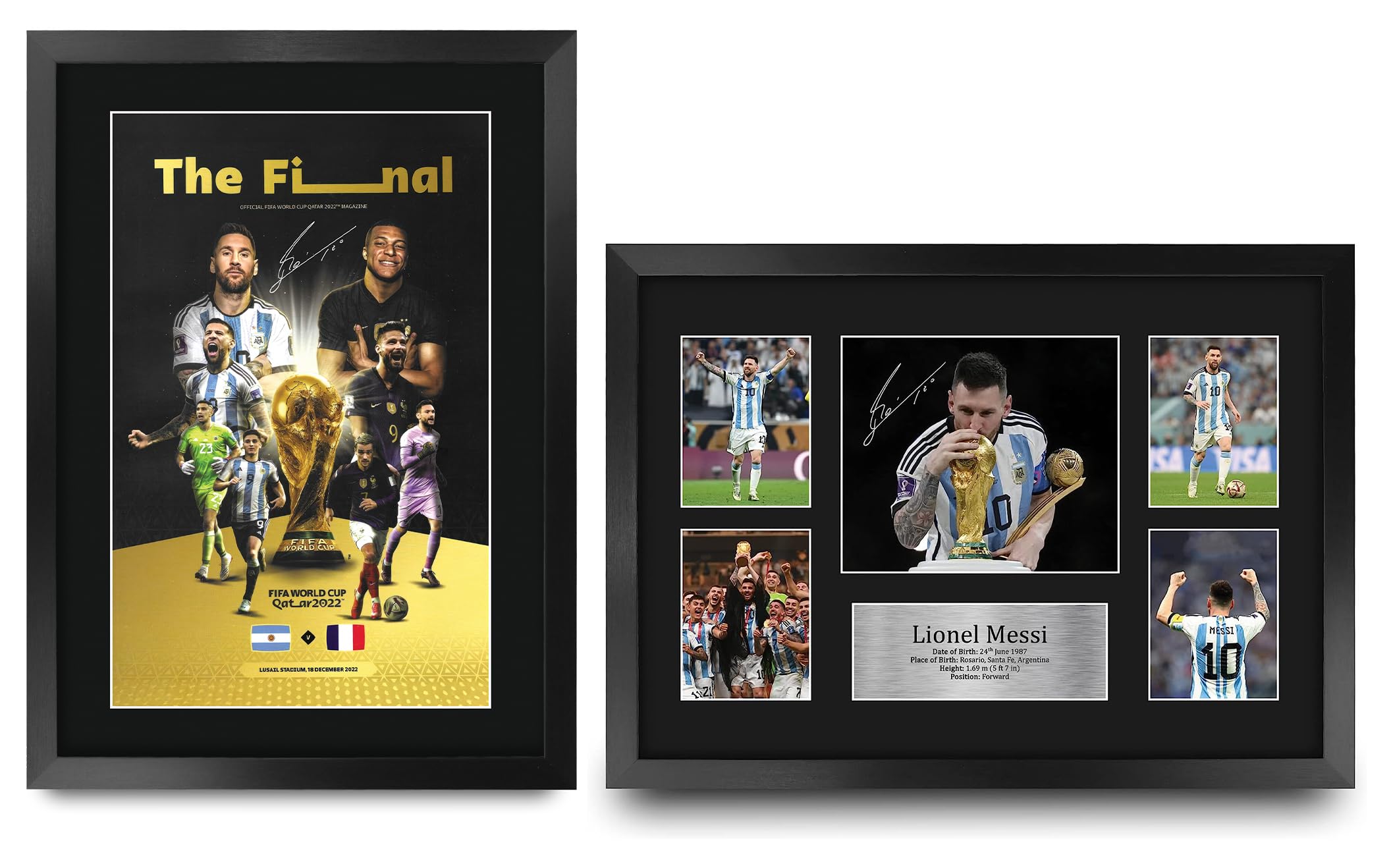- HWC Trading Messi World Cup Display & Programme Collection 16 x 12 inch Printed Memorabilia Signed Autograph Photograph Display for Soccer Fans and Supporters - 16" x 12" Framed