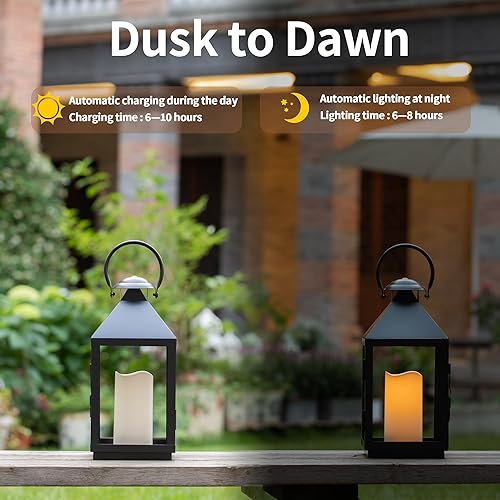 Miniatura 2 de Velas solares impermeables para exteriores, 3 x 6 pulgadas, color blanco marfil, sensor de luz del atardecer al amanecer, velas solares LED