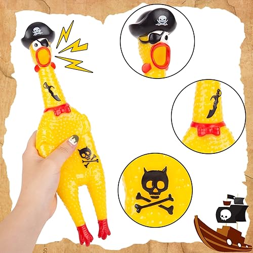 Miniatura 3 de AMOR PRESENT Pollo de goma chirriante, pollo de goma gritando para regalo de fiesta, broma, regalos novedosos