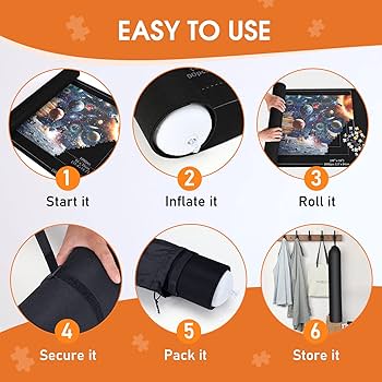 Tapis à Puzzle 130x90 Cm - Pour Puzzles Jusqu'à 3000 Pièces - Feutre 2mm - Rouleau Avec Sangles - Transport Facile