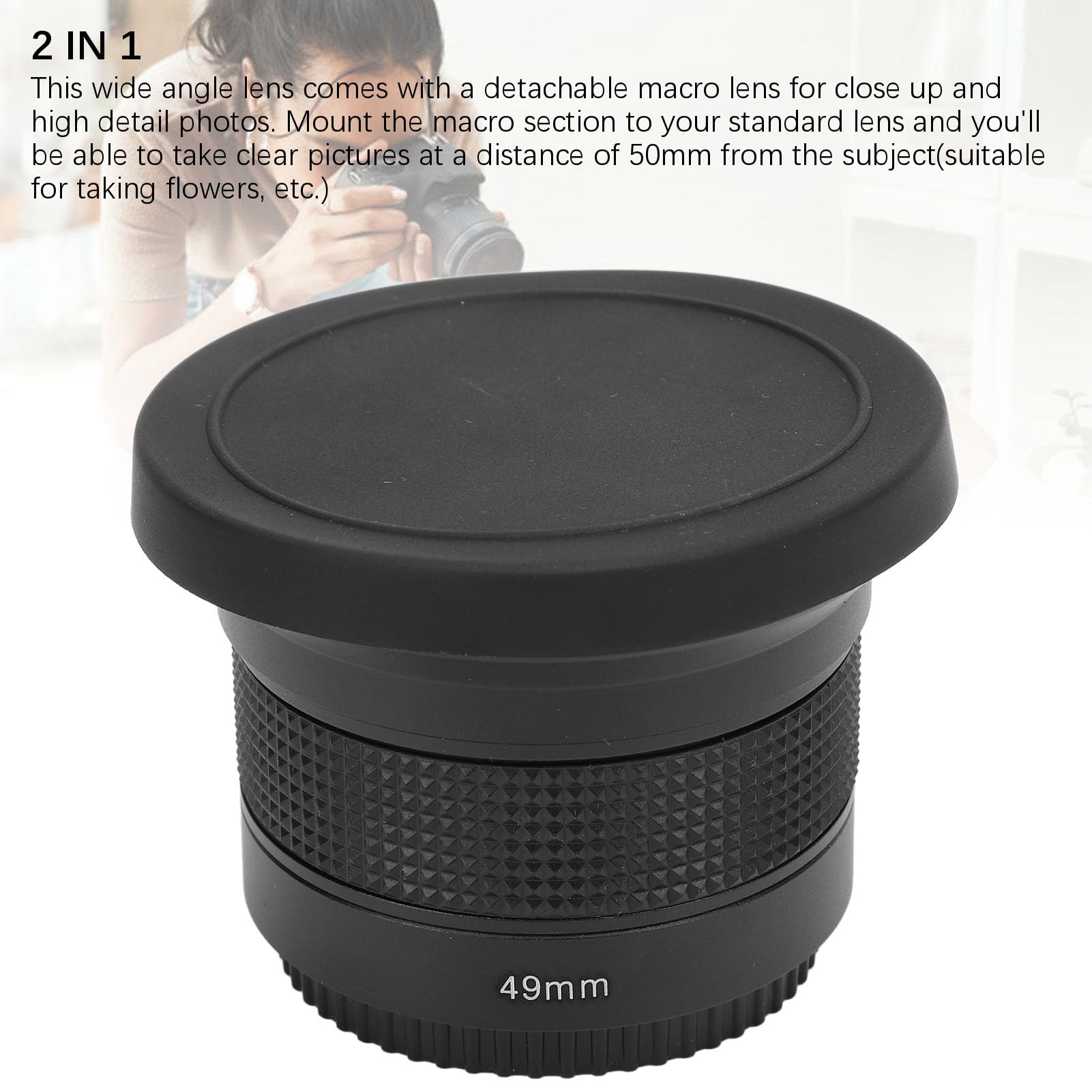 Objectif Fisheye Super Grand Angle 49mm Verre Optique Professionnel Réduisant Les Images Fantômes