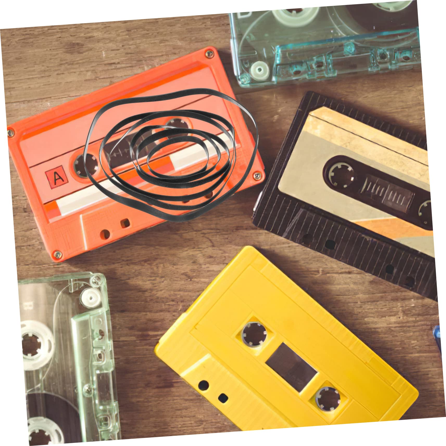 NUOBESTY Set Da 50 Pezzi Cinghie Di Trasmissione in Gomma Per Lettori Cassette e Registratori, Ricambio Cinghie Per Giradischi e Unità Dvd, Compatibile Per Riparazione Audio e Manutenzione Dispositivi