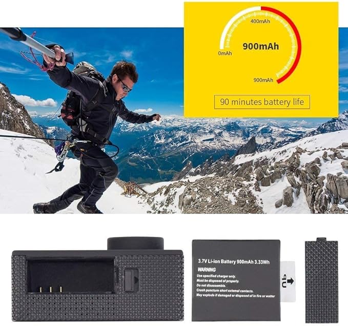 VEMONT Cámara deportiva 1080P 12MP a prueba de agua miniatura 2