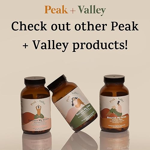 Miniatura 7 de Peak + Valley Suplemento de alivio del estrés para apoyar el estado de ánimo Equilibrar mi estrés cápsulas  Contiene adaptógenos, Ashwagandha, raíz