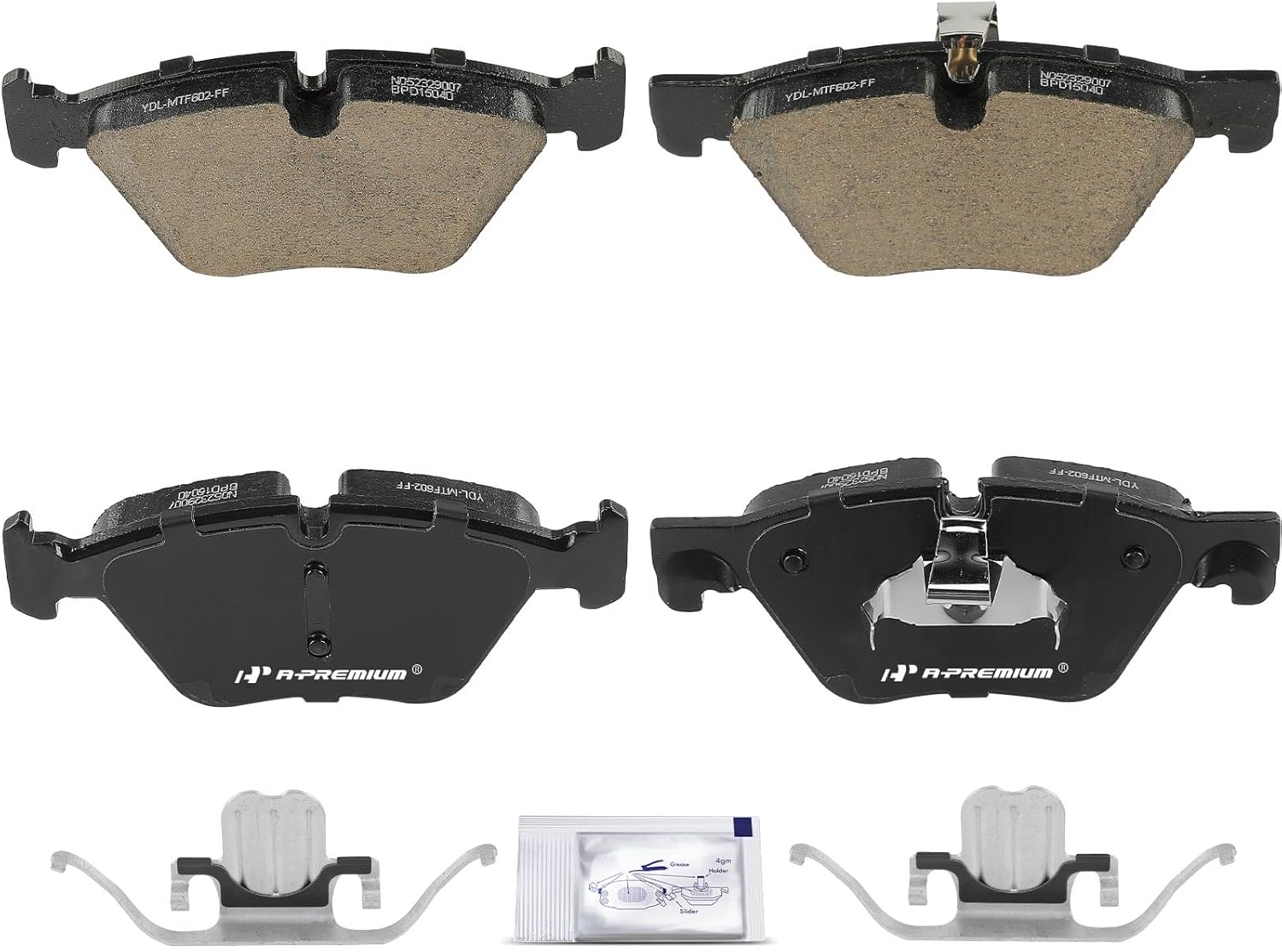 A-Premium Front Ceramic Brake Pads Set Compatible with BMW F10 Series 528i xDrive 2012-2016, 528i 2011-2016, 4-Pack