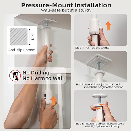 Miniatura 5 de Puerta para gatos extra alta para puertas, 74.80-98.43 pulgadas de alto, puerta transparente para perros acrílica de 33.86-37.4 pulgadas de ancho,