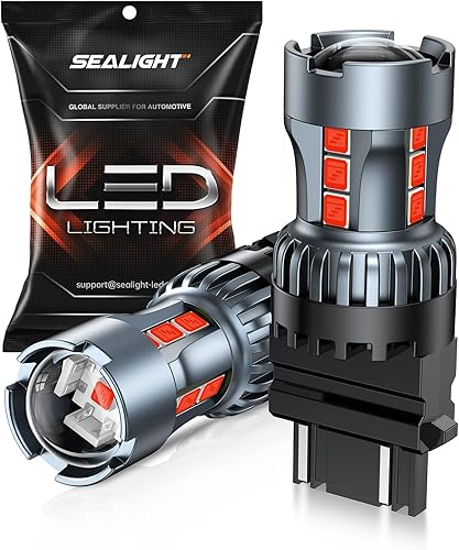 SEALIGHT 3156 3157 Bombilla LED de freno roja, 3056 3457A 4057 4157 Bombilla LED con proyector de repuesto para luces intermitentes de