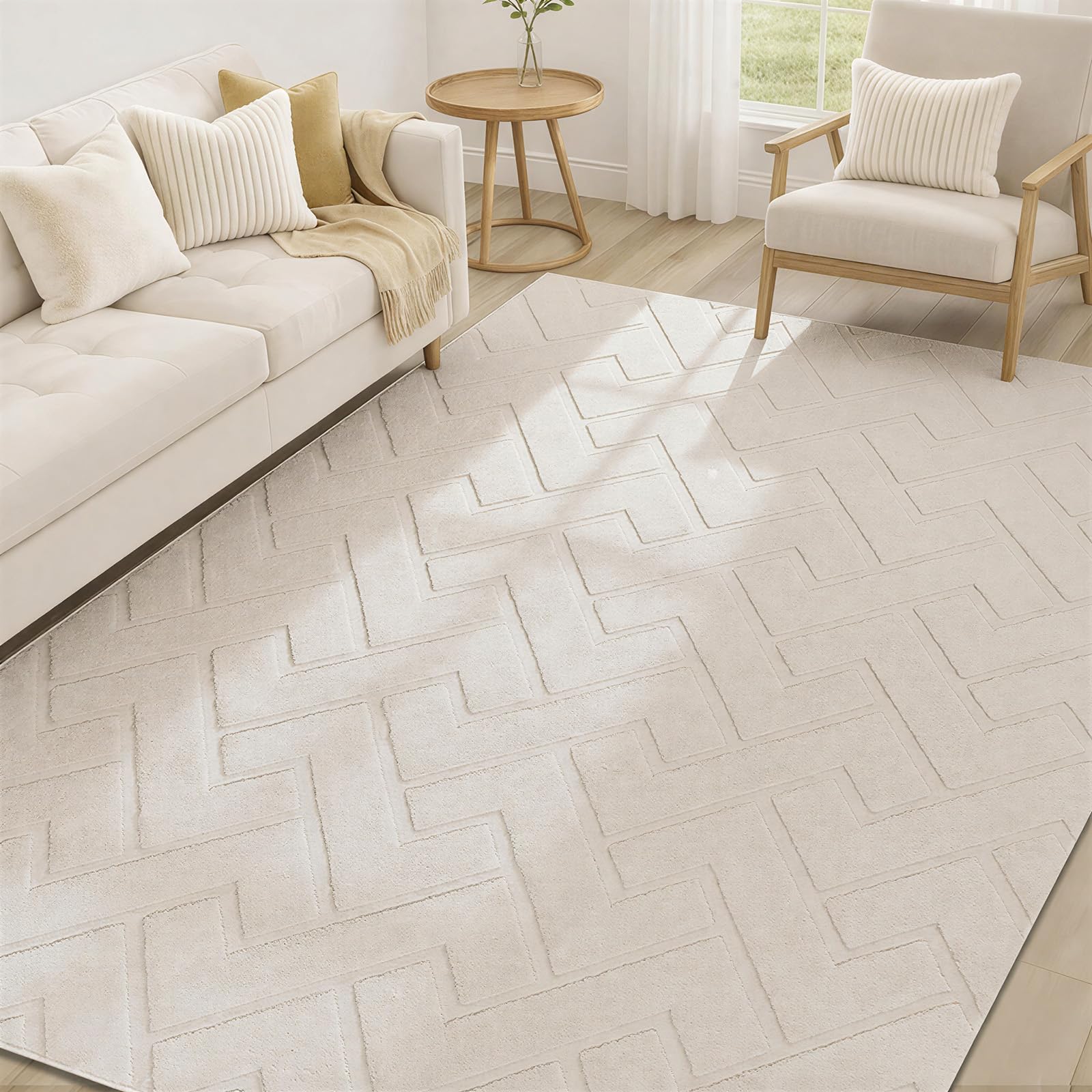 Famibay Tappeto Salotto 160x230 Bianco Moderno Grande Tappeto Lavabile In Lavatrice Pelo Corto Morbido Antiscivolo Tappeti Soggiorno Camera Da Letto Sala Pranzo Arredamento Casa