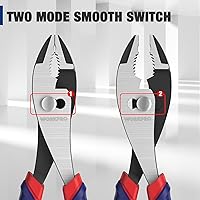 Vista 4 de WORKPRO Herramienta de alicates de junta deslizante de 6 pulgadas, agarre suave grande, acabado para prevención de óxido, mandíbula dentada de 3