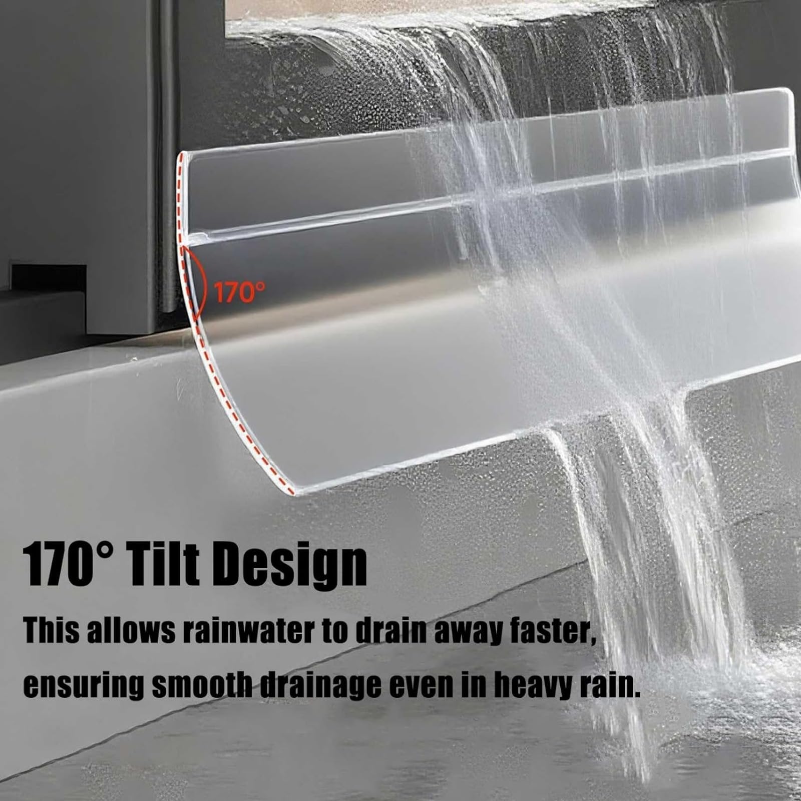 Barrera de Lluvia Autoadhesiva para Ventanas, Sello Impermeable 300 cm - Flexible y Cortable, Protección Antifugas 170° para Ventanas Corredizas y Abatibles (Transparente, Ancho (6,0 cm))