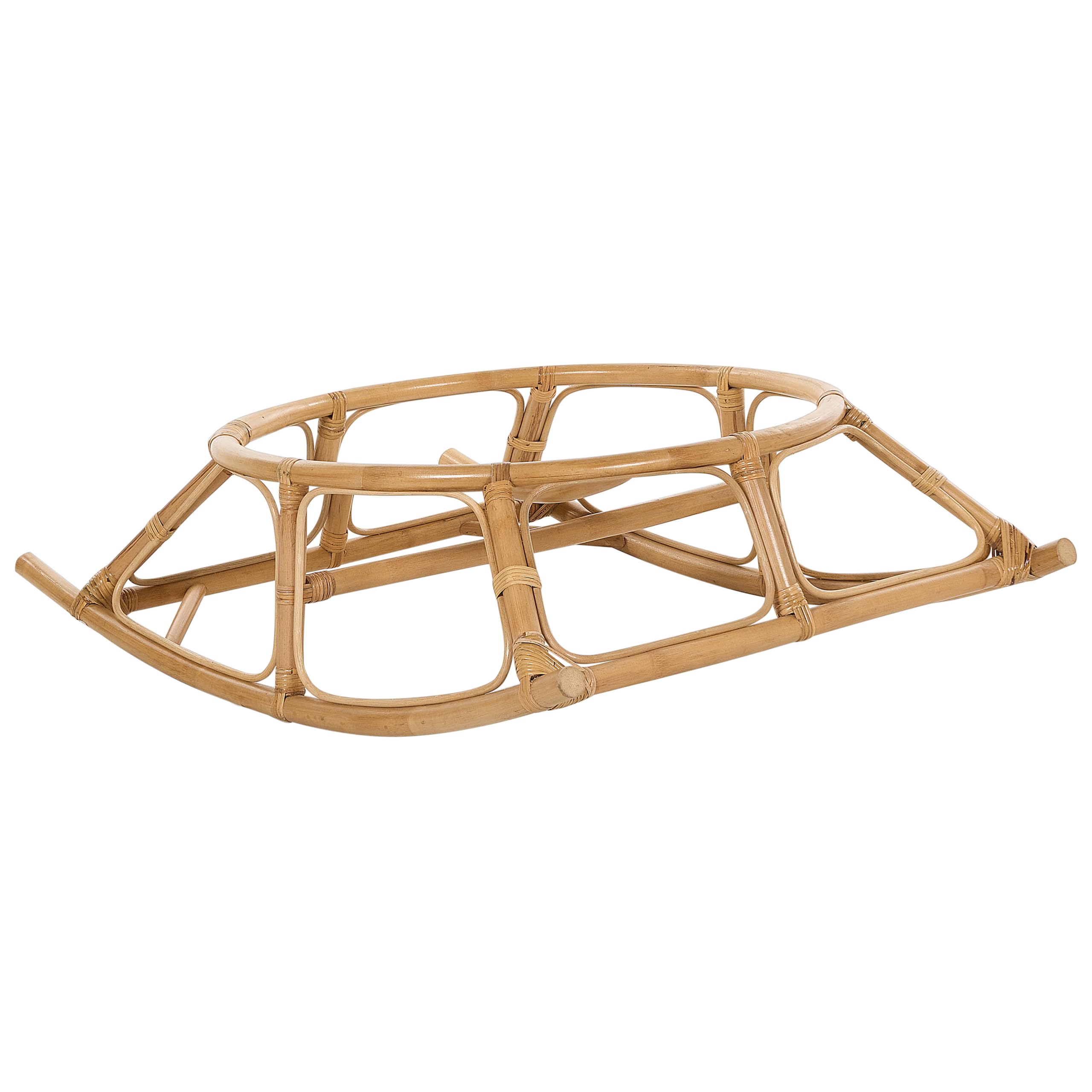 Beliani Fauteuil à Bascule Rond en Rotin Ton Naturel et Beige Clair Empilable Orvieto