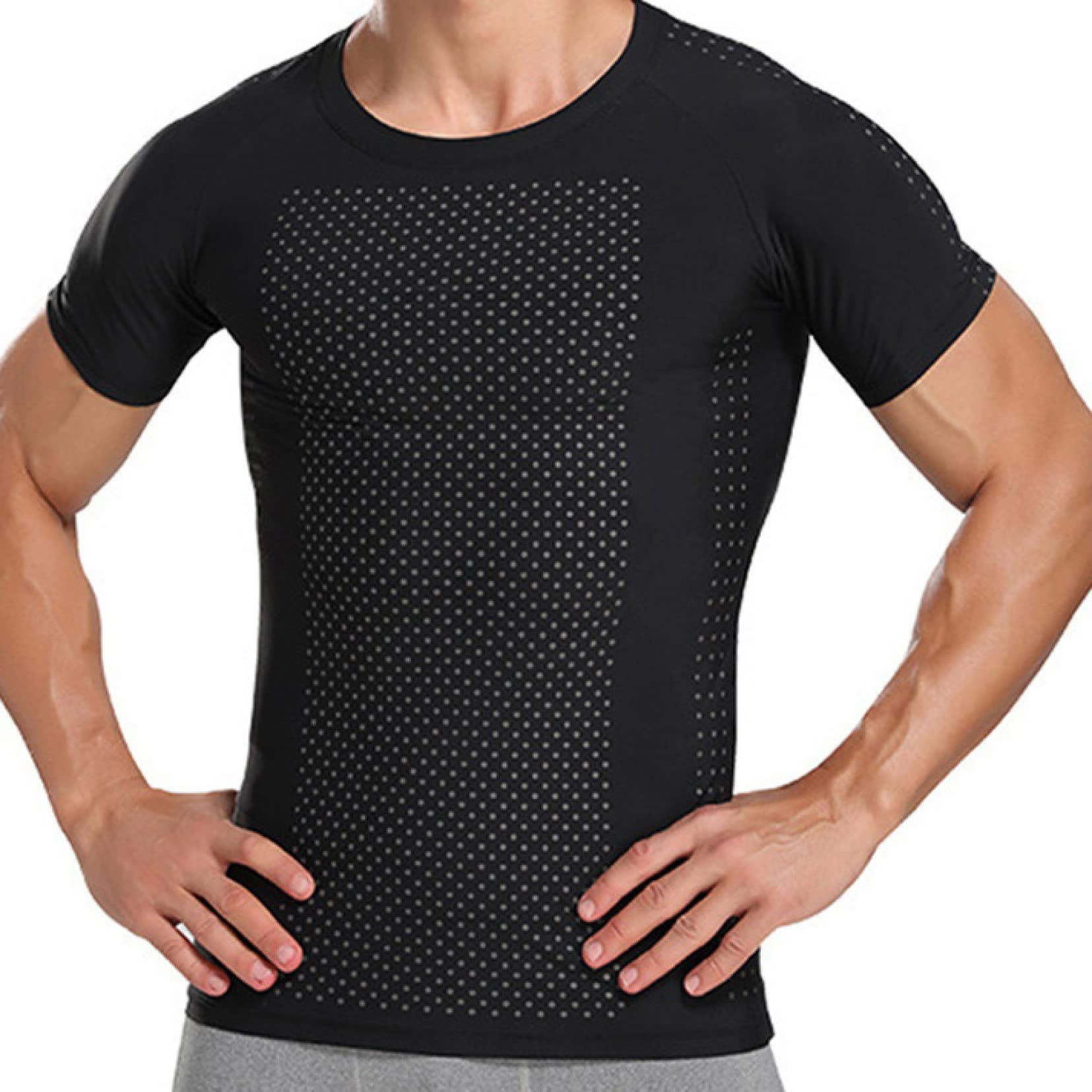 koszule kompresyjne fitness dla mężczyzn baselayer gym body shaper elastyczny pas wyszczuplający topy bielizna do treningu