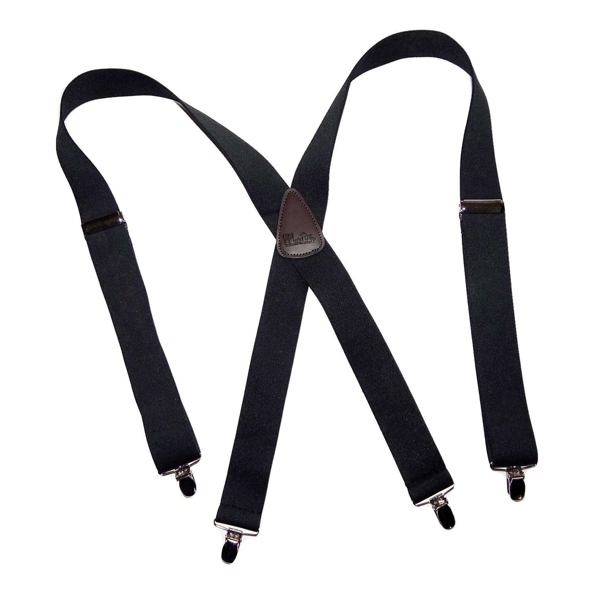 Hold-Up Classic Series 1 1/2 Inch Wide X-Back Suspenders with No-Slip Clips