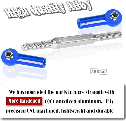 Miniatura 10 de Parte de mejoras a control remoto para 110 Slash 4X4 2WDRustler 4X4 2WDStampede 4X4 2WDHoss 4X4 2WD RC, 7 piezas de tensores ajustables de aluminio,