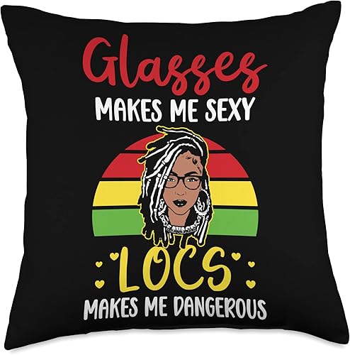 Locs Afro Dreadlocks Love Beauty Hair Locs Make me Dangerous Afro Hair - Almohada negra de niña africana americana, 18 x 18 pulgadas, multicolor