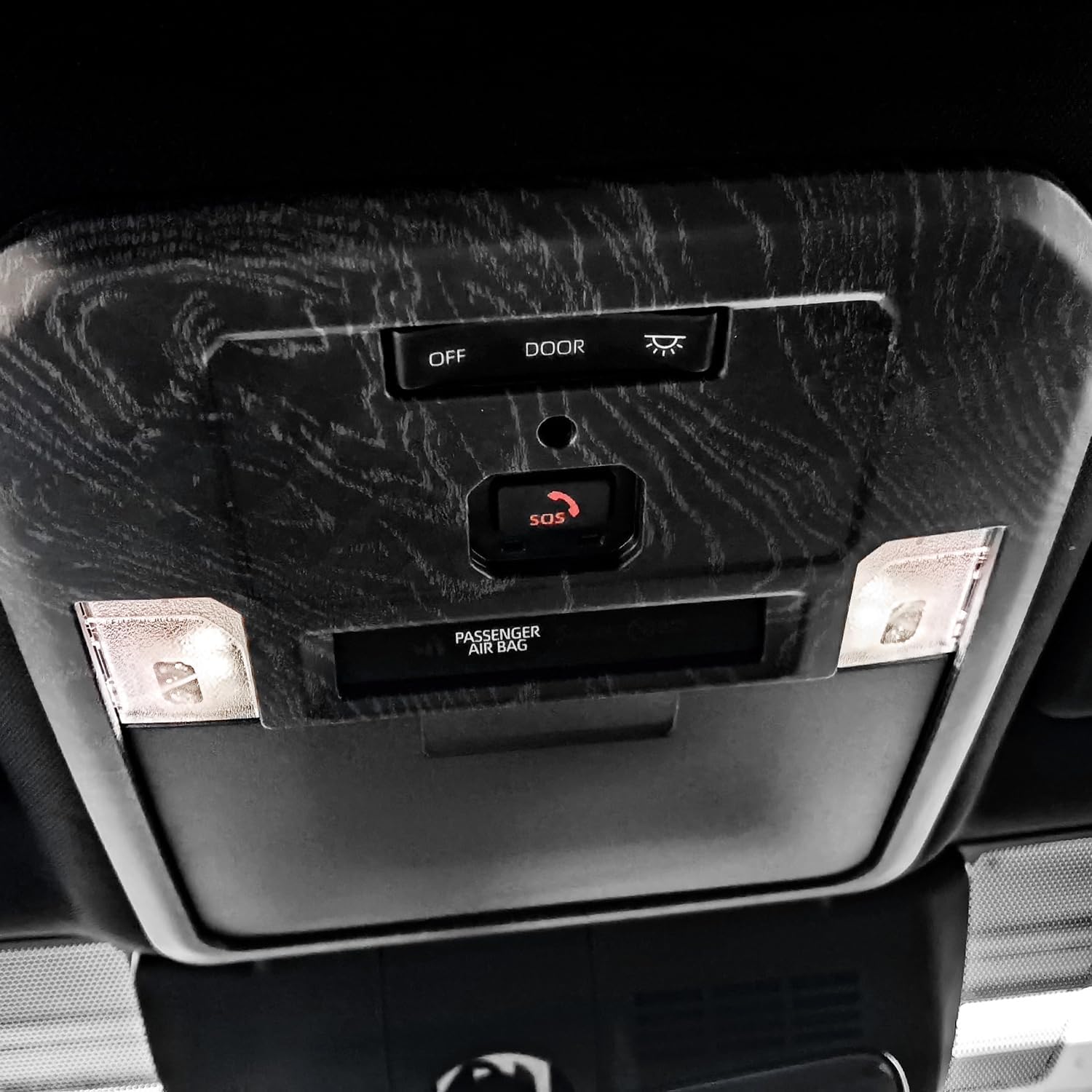 HIGH FLYING 2024 2025 2026 for Toyota Tacoma 4th Gen. Car Interior Accessories Center Console Overlay Cover Trim ABS Black Wood Grain (Front Reading Light)