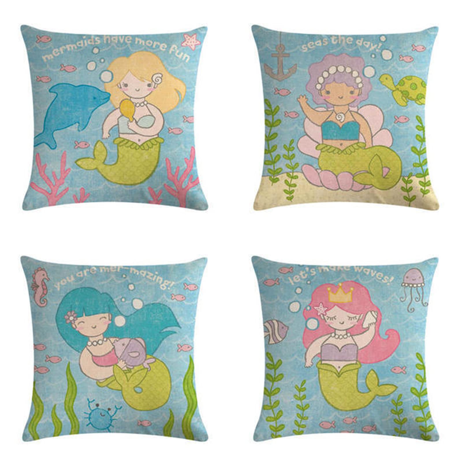 Fundas Cojines Sofa 40x40cm, Fundas de Cojines Modernas Juego de 4 Funda de Almohada Elegantes Decorativa para Sofá Coche Cama Sillas Muebles de Salon Cojines Sillas Jardin Belleza del Animé