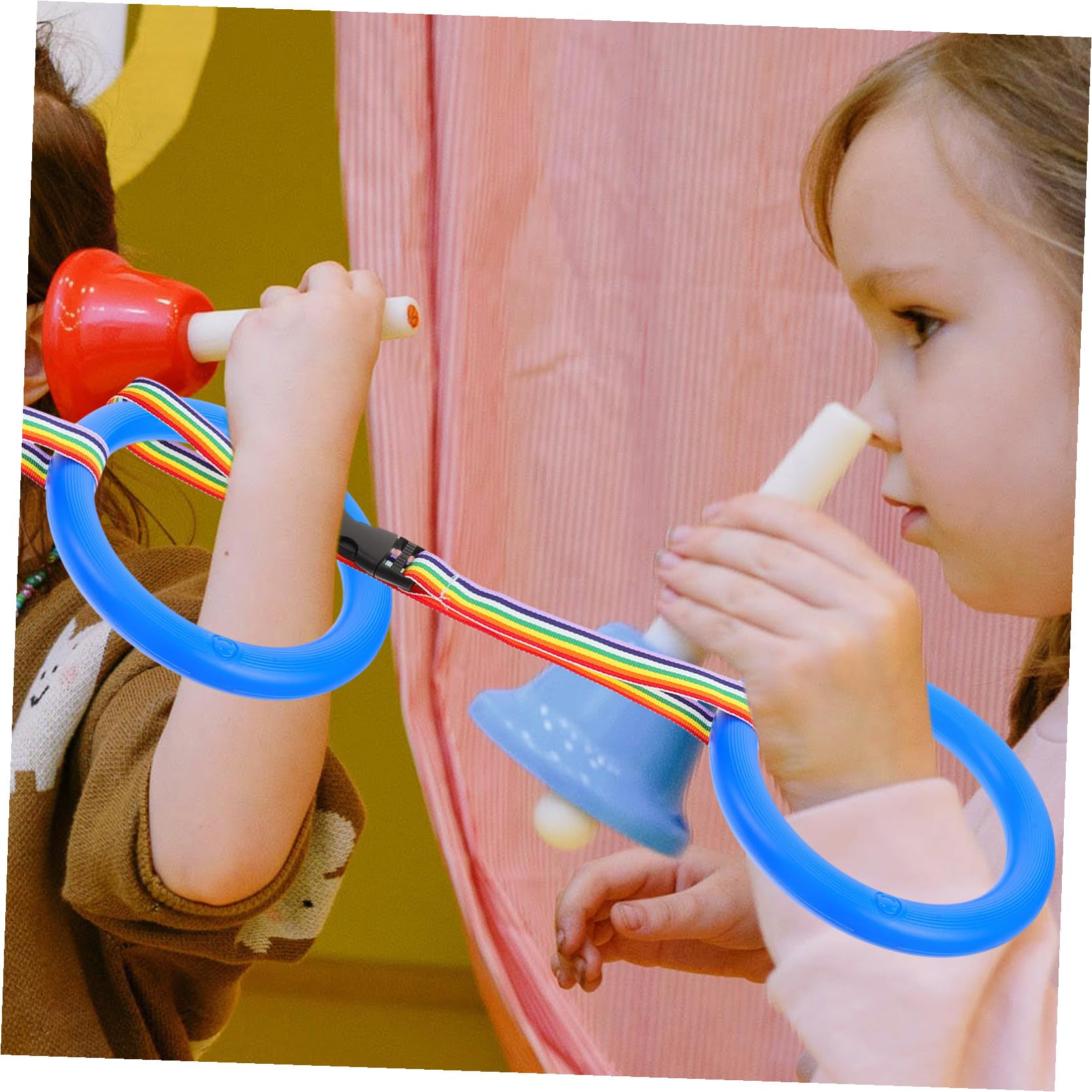 12 Piezas Cuerda Antipérdida para Asas de Anillo de Plástico Cuerda Desmontable para Caminar Grupo Línea Segura para Guarderías y Excursiones Escolares de Amarillo