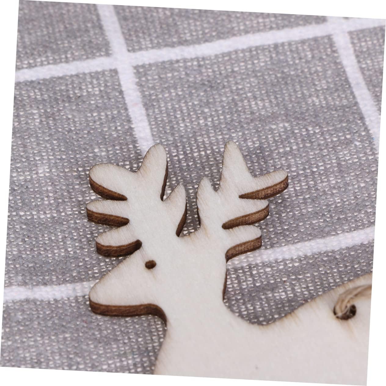 30pcs Wood Christmas Tree Ornaments Pendant DIY Painting Blank Beige