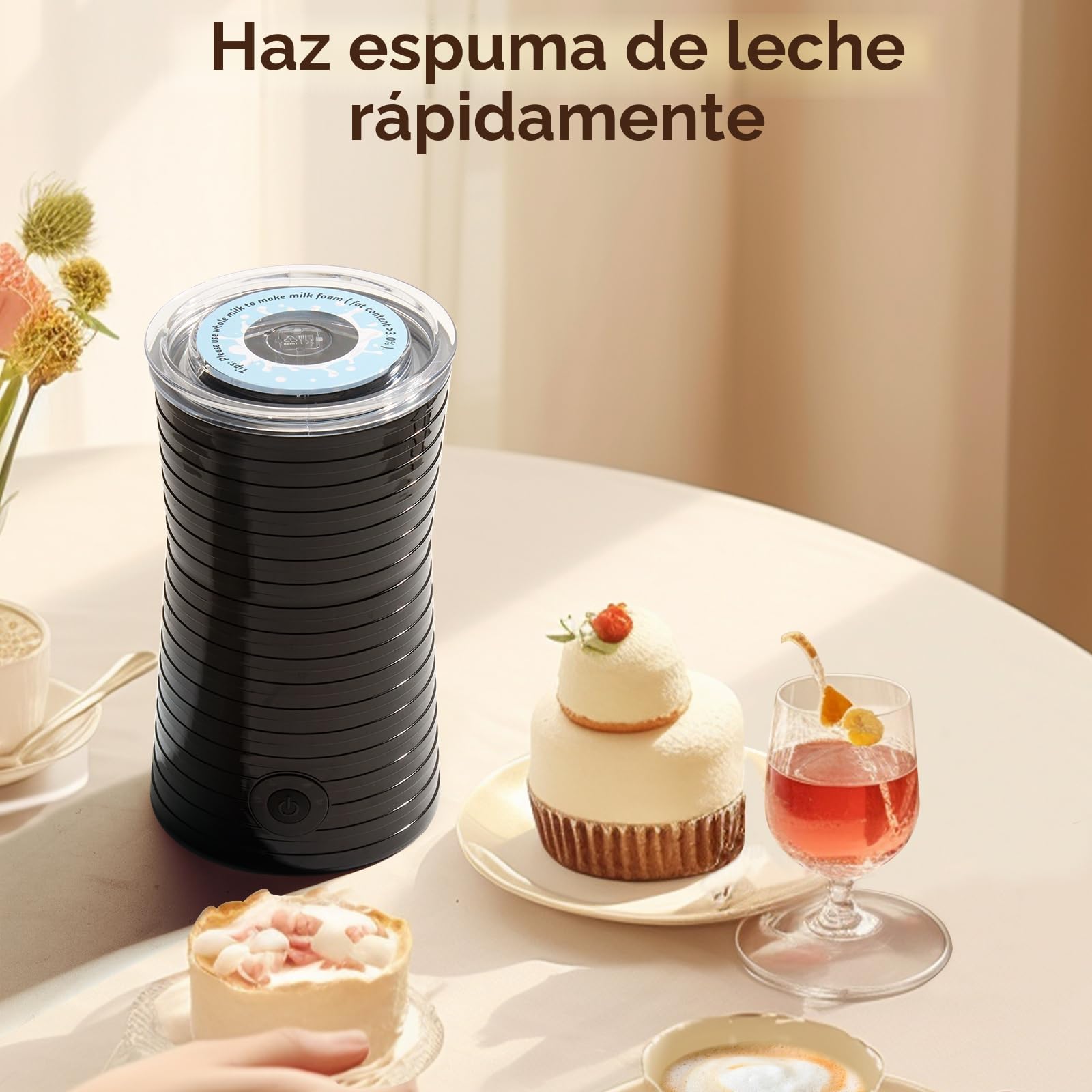 Morpilot Espumador de Leche Eléctrico 4 en 1, Calentador de Leche para Café, Espuma Fría y Caliente con Leche, Capuchinos, Macchiato