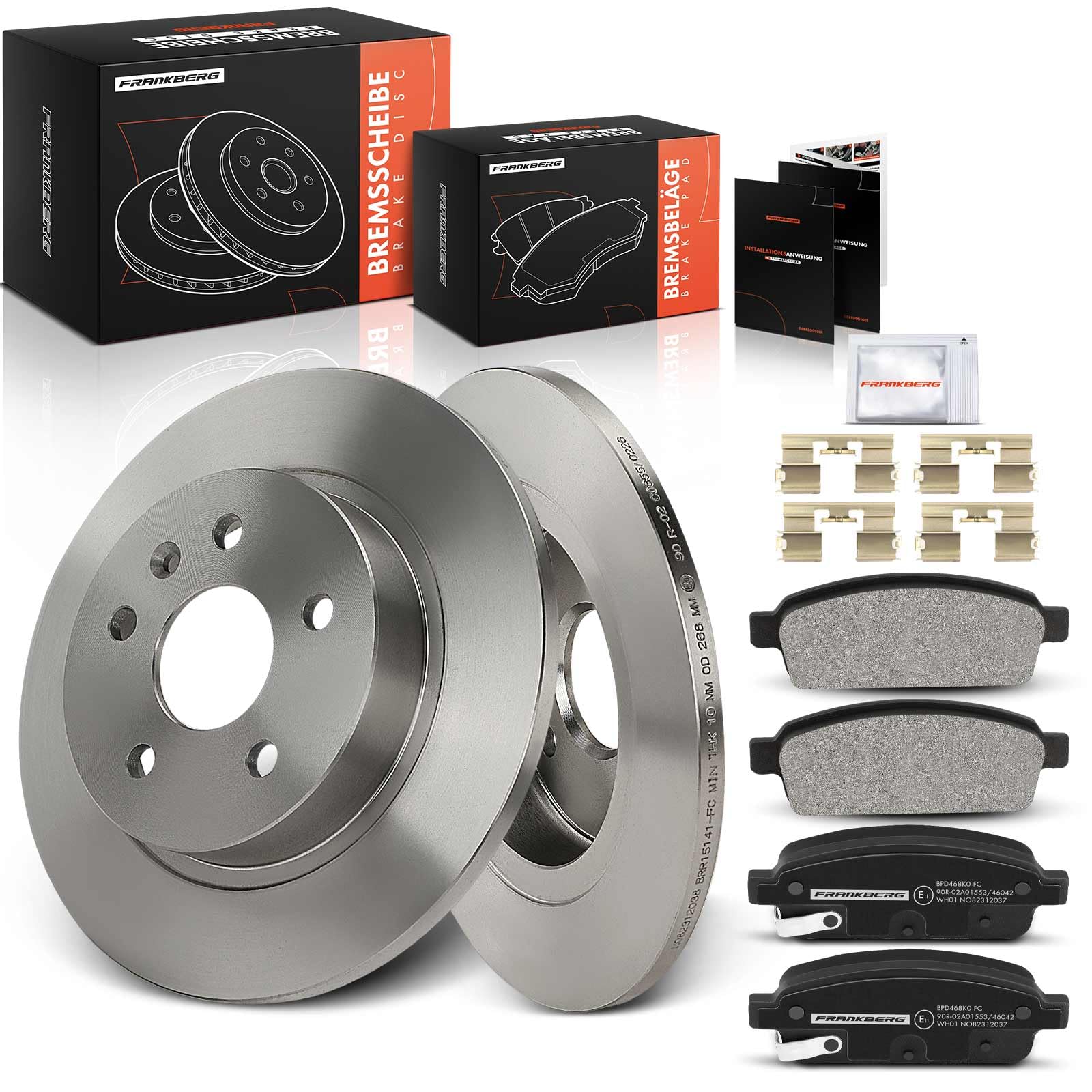 Dischi Pastiglie Freno Kit Freni Posteriori Frankberg - 2 Dischi + 4 Pastiglie Per Trax 2012- E Mokka 2012- Freni Posteriori Trax