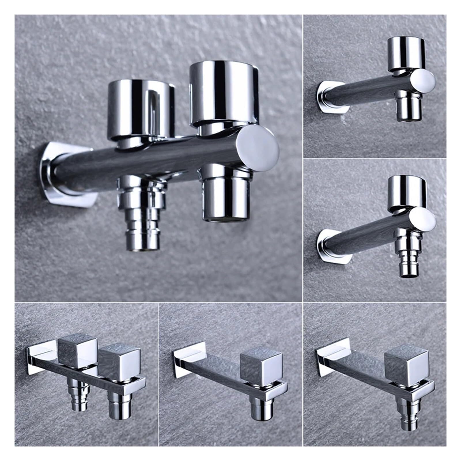 Rubinetto da Cucina, Miscelatore per lavabo da Bagno, 2 uscite d'Acqua, Rubinetto per Lavatrice Doppio (Tipo a) LWX