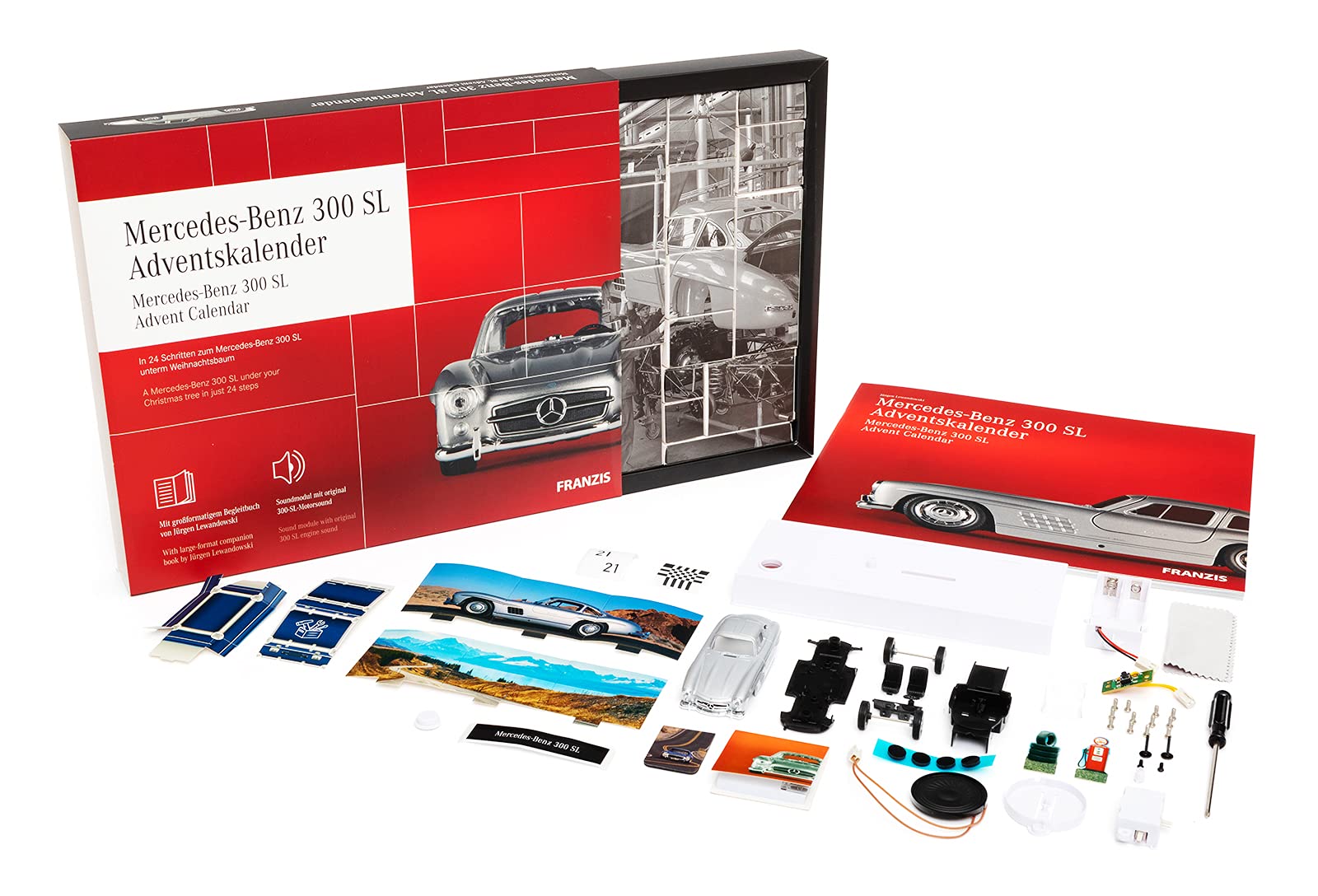 FRANZIS Mercedes-Benz 300 SL Adventskalender | In 24 Schritten zum Mercedes-Benz 300 SL unterm Weihnachtsbaum | Ab 14 Jahren