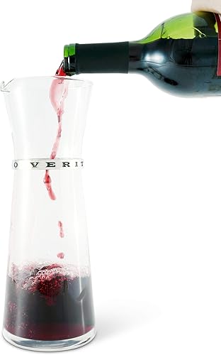 Miniatura 2 de Vagabond House Medici - Elegante jarra de vidrio transparente (In Vino Veritas) Elegante jarra de vidrio transparente para agua, jugo, leche, café,